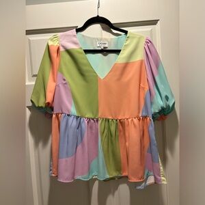 Crosby by Mollie Burch peplum blouse